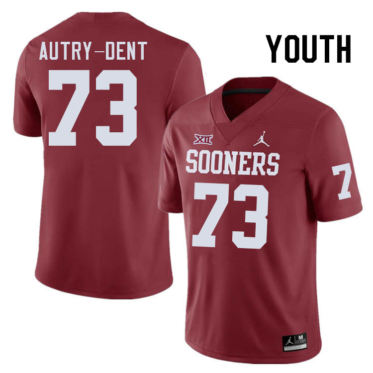 Youth #73 Isaiah Autry-Dent Oklahoma Sooners College Football Jerseys Stitched-Crimson